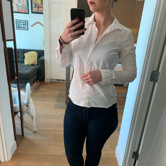 White H&M Fitted Button Down - Picture 5 of 5